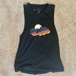 Zyia Active Tank Top Brighter Graphic Sleeveless Athletic‎ Black Medium